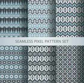 几何图案无缝背景集合