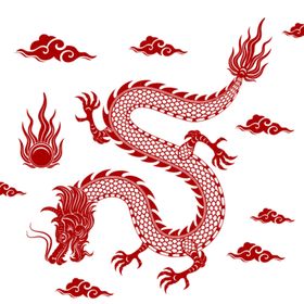 2024年龙年新年春节剪纸图案素材