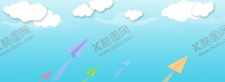 编号：65587609181103175735【酷图网】源文件下载-白云和纸飞机可爱背景