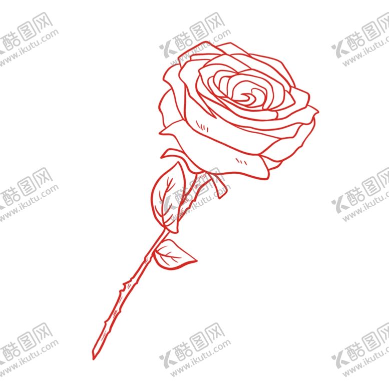 编号：97445210262321248419【酷图网】源文件下载-玫瑰花线条