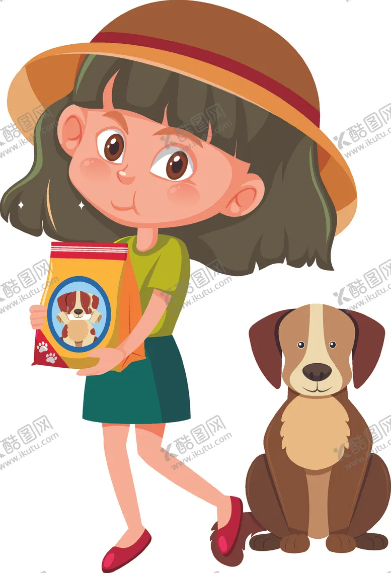 编号：24672404262020501441【酷图网】源文件下载-卡通狗和儿童