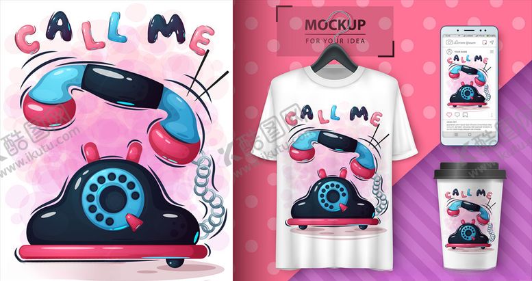 编号：33062810052325033830【酷图网】源文件下载-电话印花