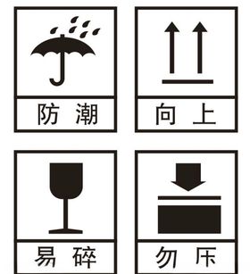 矢量纸箱包装运输标志