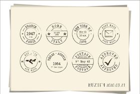 8款入复古邮戳设计