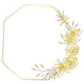 植物金色边框花环留言标题栏png免抠图