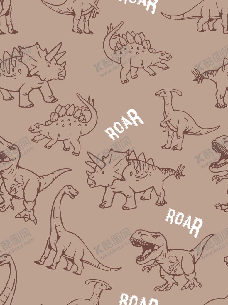 编号：16924804142310131621【酷图网】源文件下载-卡通恐龙图案背景设计