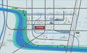 高端地产景区手绘地图区位图纯手绘