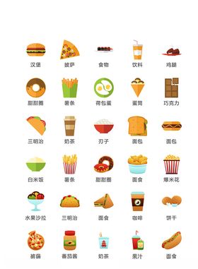 美食图标食品图标餐饮图标