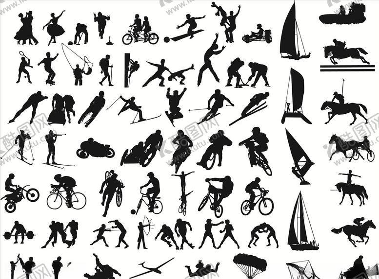 编号：70190909180833092655【酷图网】源文件下载-运动剪影人物素材