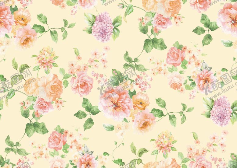 编号：73170809250521394598【酷图网】源文件下载-淡黄色花卉图案背景