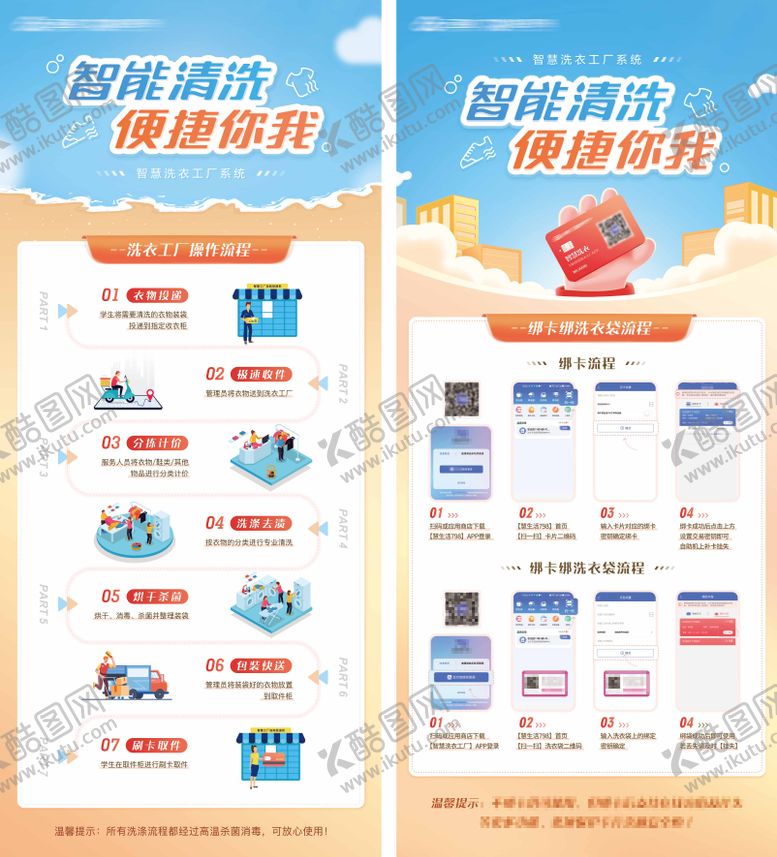 编号：24858001311937584019【酷图网】源文件下载-洗衣工厂操作流程易拉宝