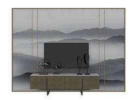 电视背景墙3d模型