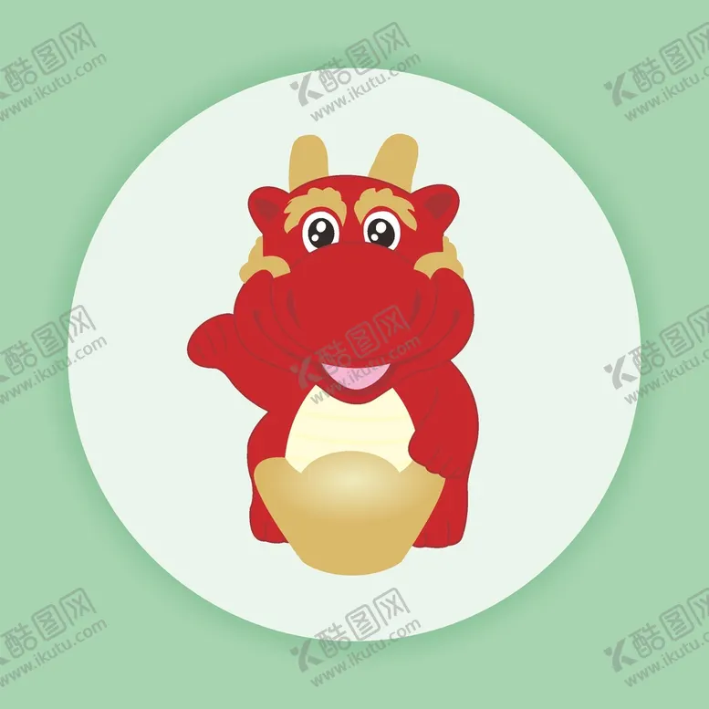 卡通龙矢量图形Q版图形黄色