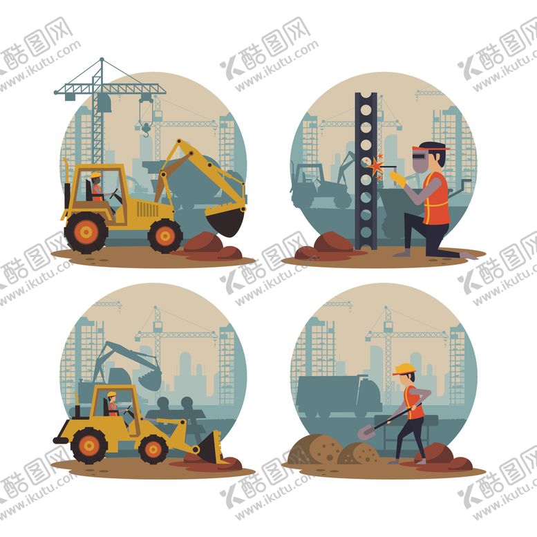 编号：96257810300258383381【酷图网】源文件下载-扁平建筑插画