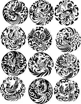 中式传统圆形花纹图案