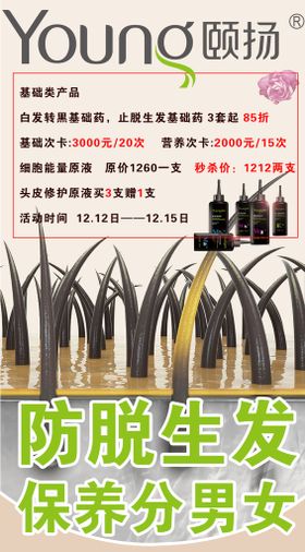 白发转黑 生发防脱海报展架