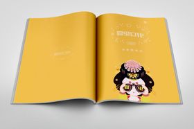 画册样机智能贴图图模板刊物模板铺开