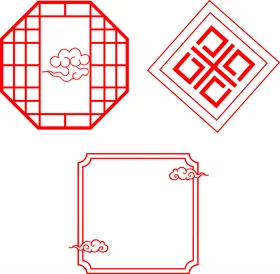 花边边框万字镂空格隔断雕