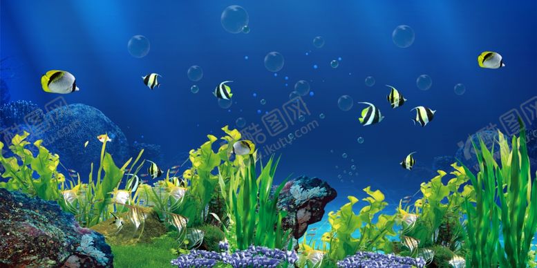 编号：63239101131643432599【酷图网】源文件下载-鱼缸背景海底背景