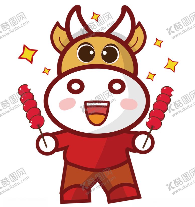 编号：49153907071041017887【酷图网】源文件下载-2021牛年卡通牛插画图片