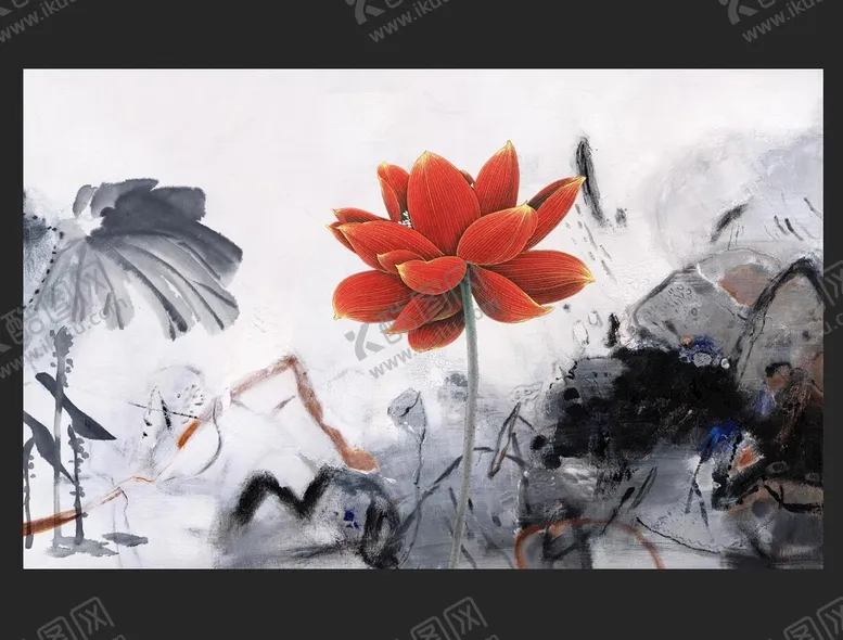 编号：82645309242205198739【酷图网】源文件下载-新中式荷花背景墙
