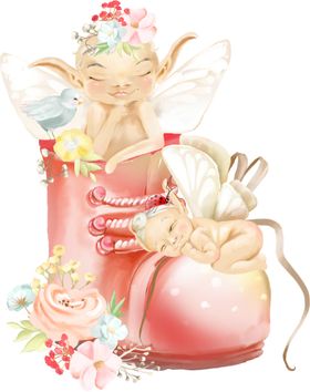 手绘唯美剪贴画