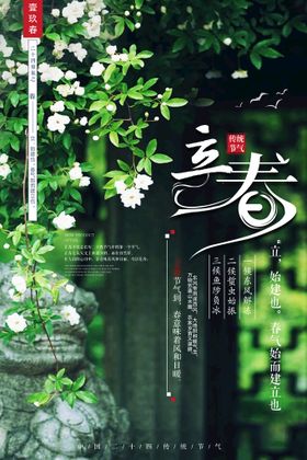 立春开始分微信海报微信白色海报