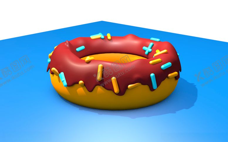 编号：28500410291415564752【酷图网】源文件下载-C4D甜甜圈建模渲染