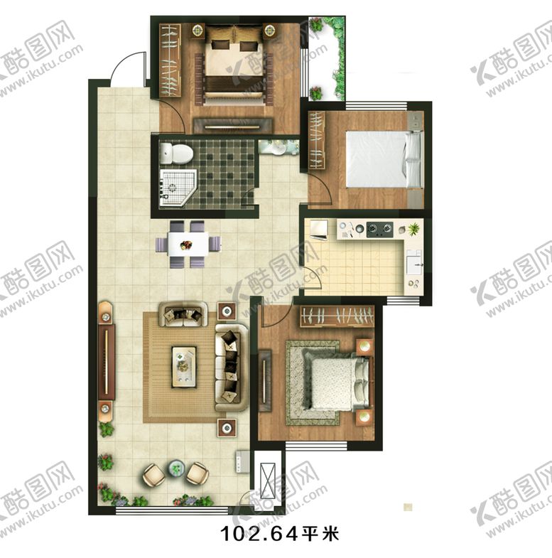 编号：15089306241026355444【酷图网】源文件下载-户型图