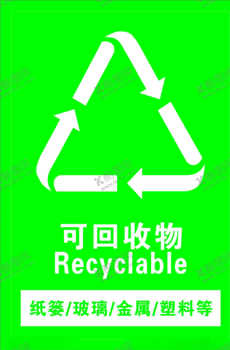 编号：17386803291655138666【酷图网】源文件下载-可回收垃圾提示牌