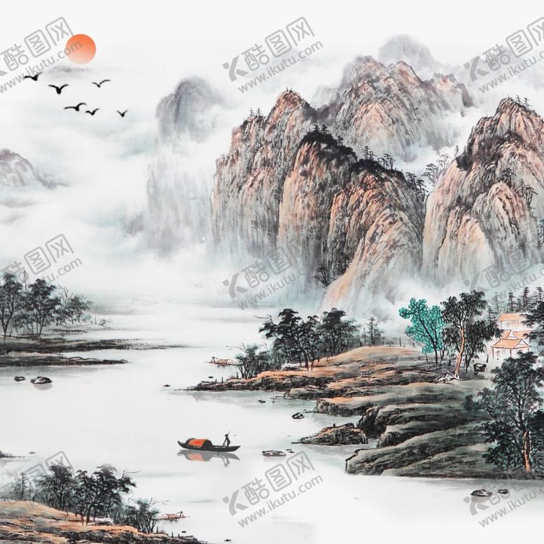 编号：16122009221321253831【酷图网】源文件下载-山水国画