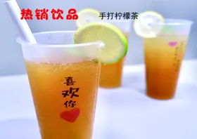 手打柠檬茶易拉宝宣传页门头广告