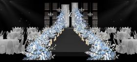 梦幻蓝白系婚礼场景