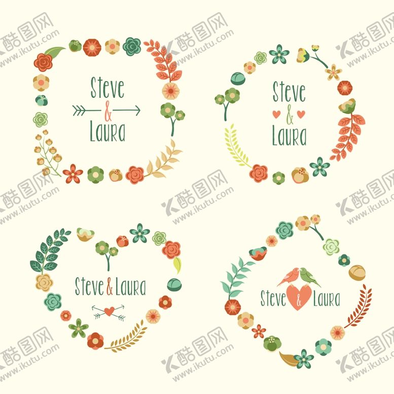 编号：32054309200915441962【酷图网】源文件下载-浪漫的花框