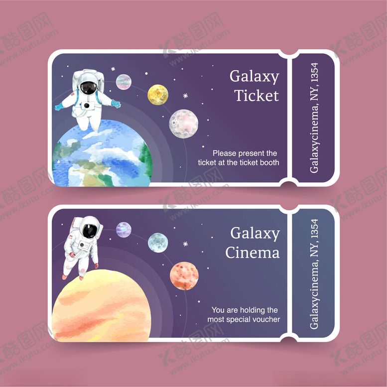 编号：75152111142124309167【酷图网】源文件下载-太空主题彩色票券设计