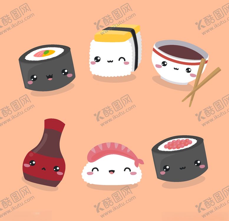 编号：27051910100954597484【酷图网】源文件下载-可爱寿司