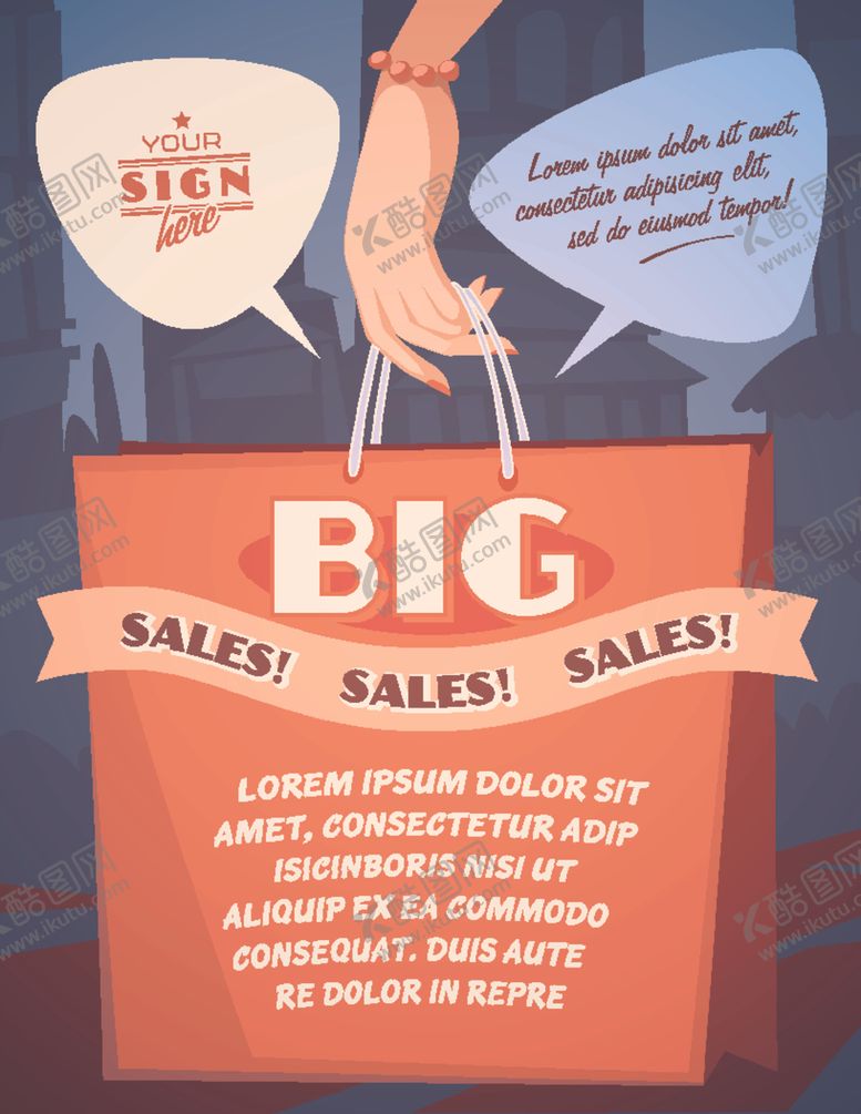 编号：75754309261223258683【酷图网】源文件下载-拎着购物袋女士手卡通素材