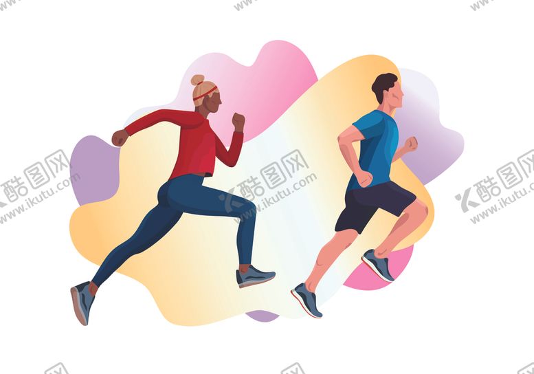 编号：39325601142123471362【酷图网】源文件下载-男女跑步