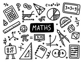 手绘涂鸦数学主题背景元素