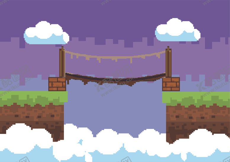 编号：47049509192027223118【酷图网】源文件下载-复古像素风游戏场景插画