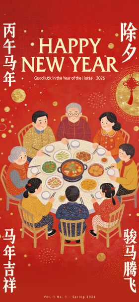 地产新年除夕年俗单图