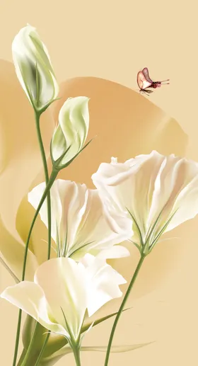 现代玄关画郁金香