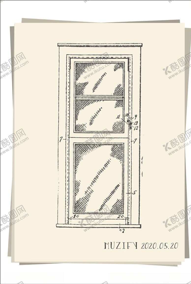 编号：11849309140059213156【酷图网】源文件下载-窄纱窗手绘稿