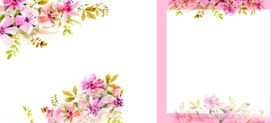 粉色花卉边框装饰图案