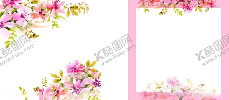 编号：72065111012328032189【酷图网】源文件下载-粉色花卉边框装饰图案