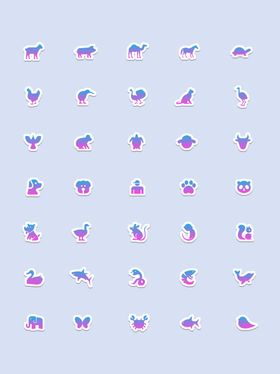 创意渐变动物图标logo设计1