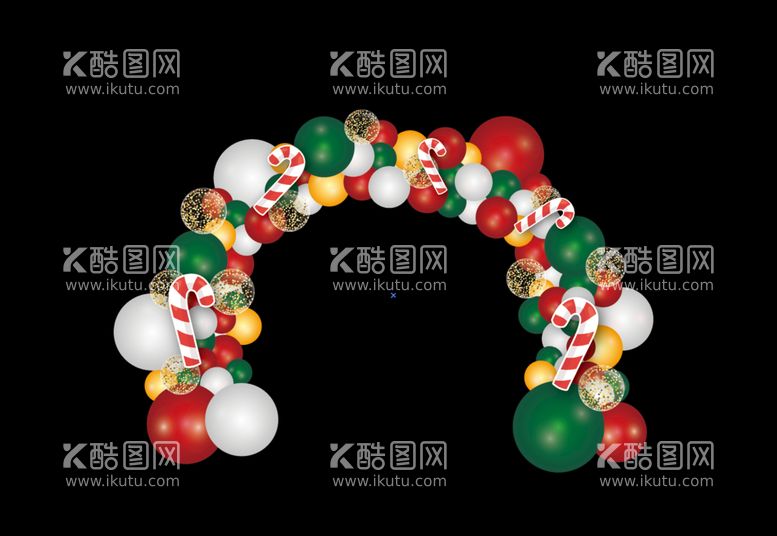 编号：98713609300608318042【酷图网】源文件下载-圣诞节气球拱门