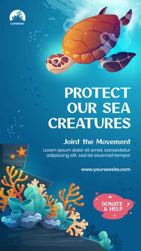 保护海洋生物环保海报公益海报
