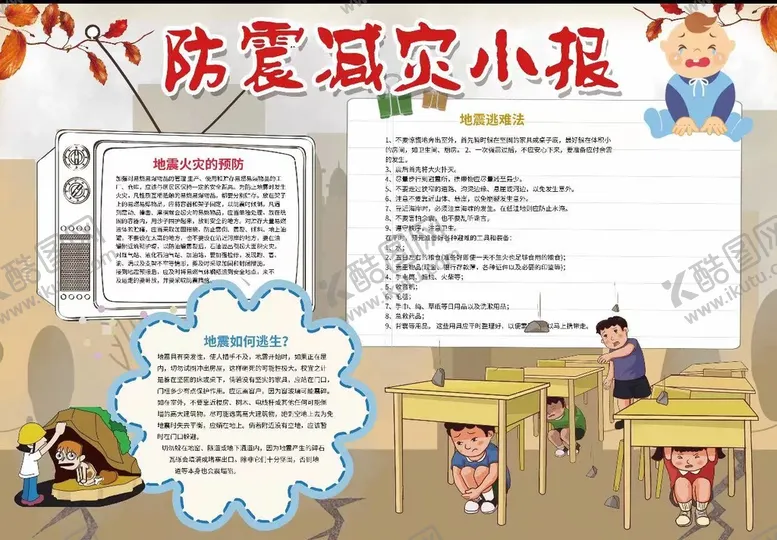 编号：53274809162148135730【酷图网】源文件下载-防震减灾手抄报