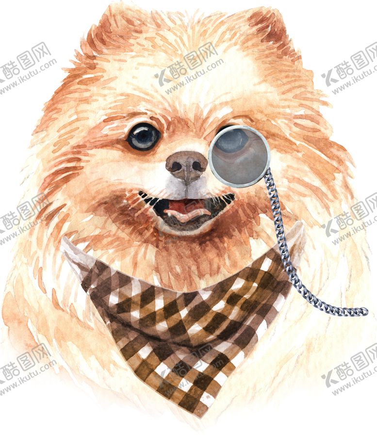 编号：44055409140953012404【酷图网】源文件下载-水彩绘画可爱小狗